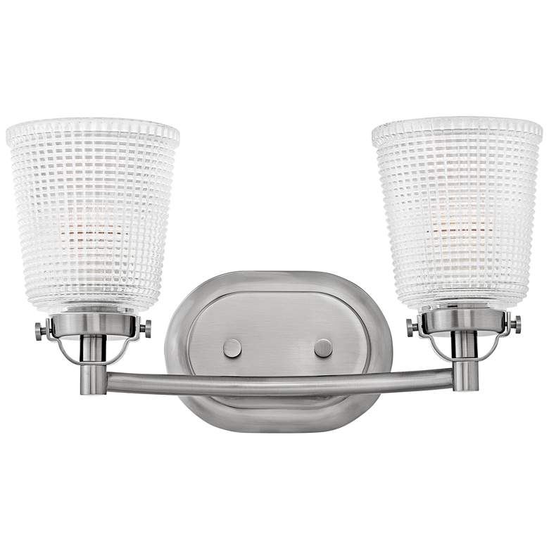 Image 1 Bennett 8 3/4"H Polished Antique Nickel 2-Light Wall Sconce