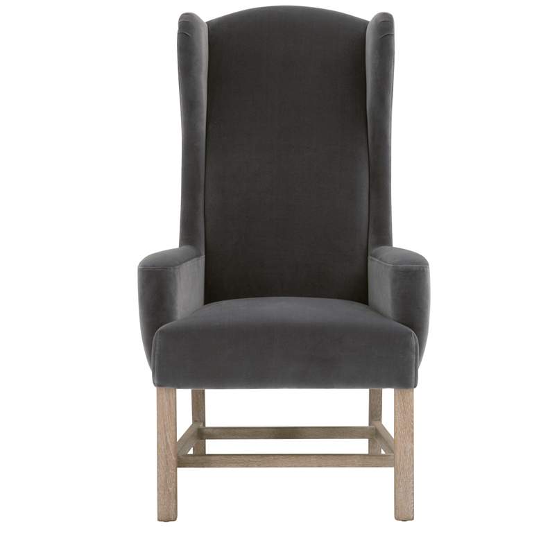 Image 1 Bennett Arm Chair, Dark Dove Velvet, Natural Gray Oak