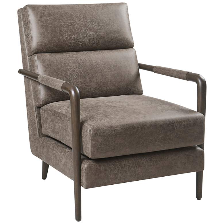 Image 2 Bennett Brown Faux Leather Accent Armchair