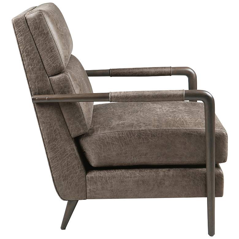 Image 6 Bennett Brown Faux Leather Accent Armchair more views