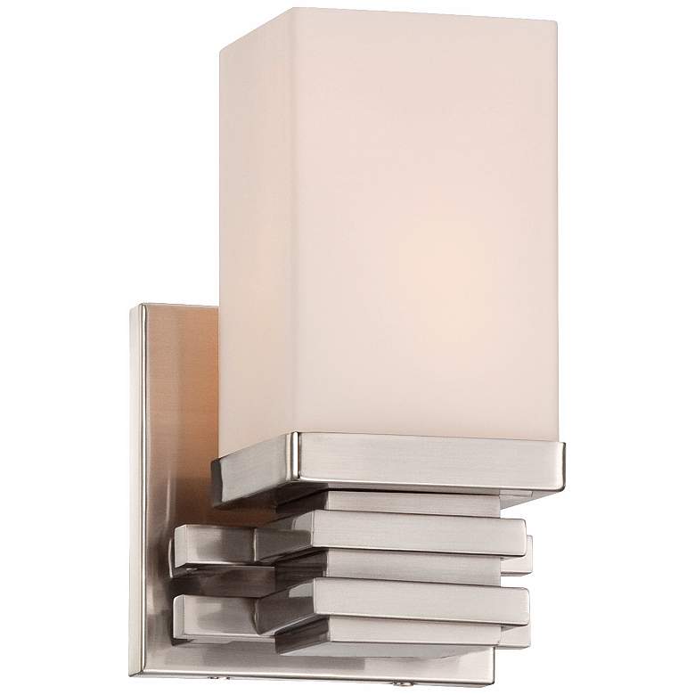 Image 1 Bennett Collection Satin Nickel 4 1/2 inch Wide Wall Sconce