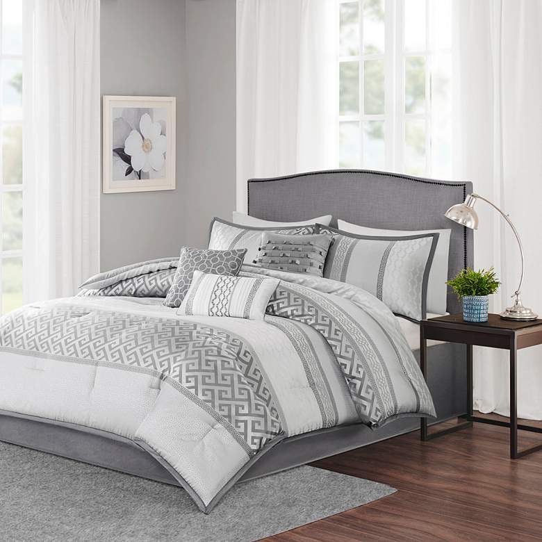 Image 2 Bennett Gray Queen 7-Piece Comforter Set