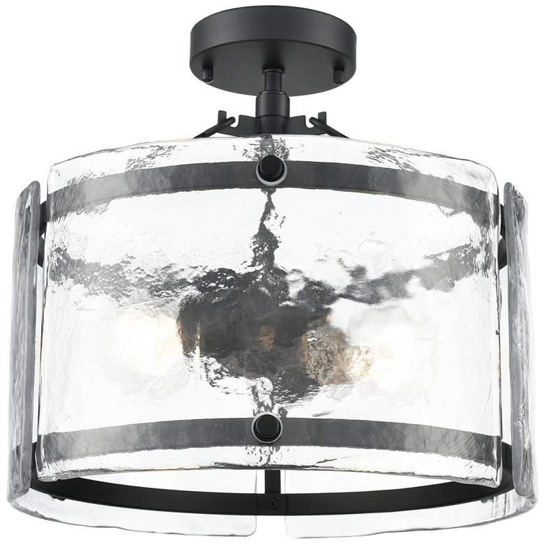 Image 1 Bennetti 14.5" Wide 2-Light Semi Flush in Matte Black