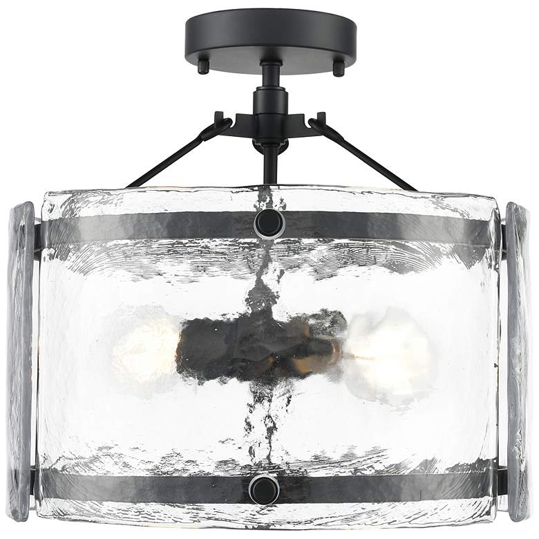 Image 2 Bennetti 14.5" Wide 2-Light Semi Flush in Matte Black more views