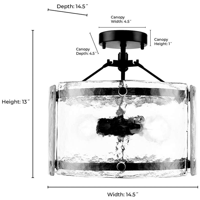 Image 6 Bennetti 14.5" Wide 2-Light Semi Flush in Matte Black more views