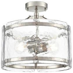 Bennetti 14.5" Wide 2-Light Semi Flush in Polished Nickel
