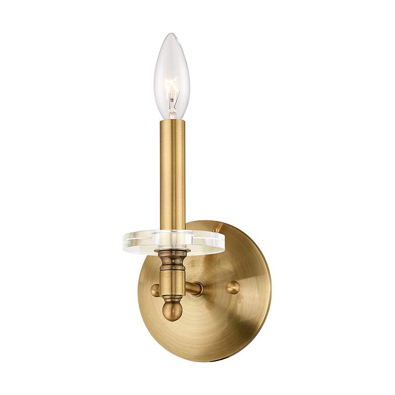 Image 5 Bennington 1 Light Antique Brass Wall Sconce more views