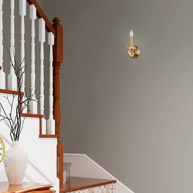 Image 7 Bennington 1 Light Antique Brass Wall Sconce more views