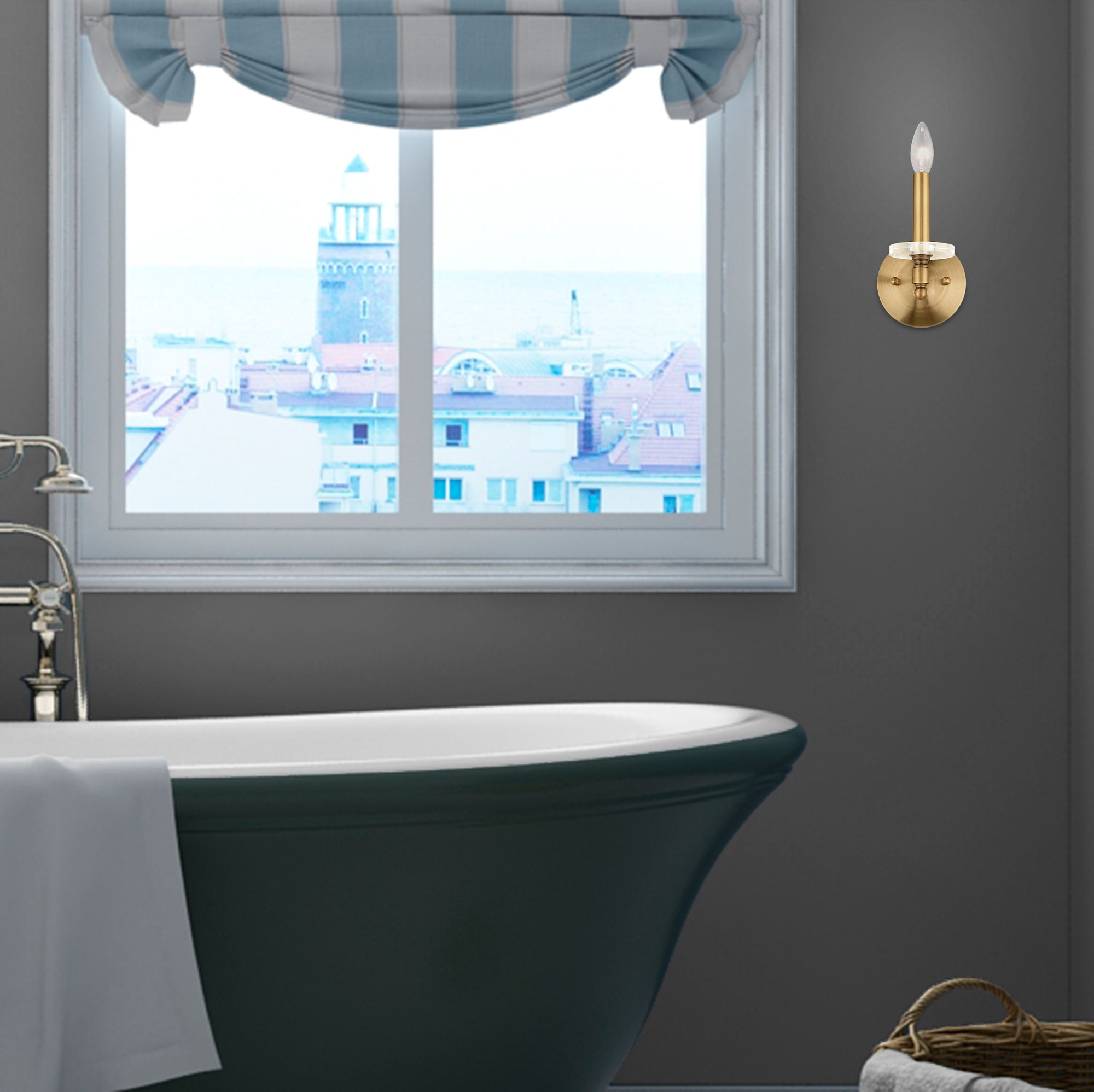 Bennington 1 Light Antique Brass Wall Sconce