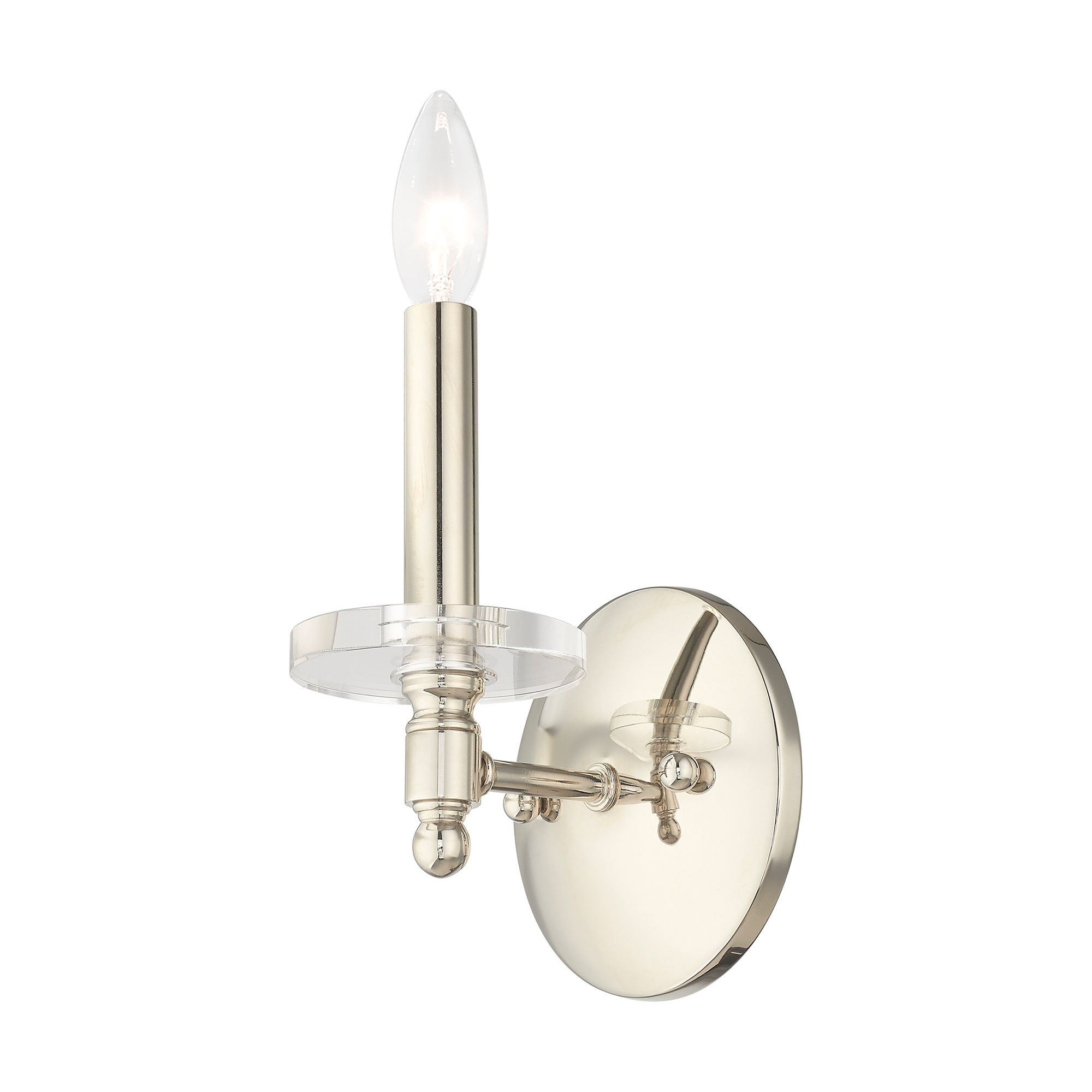Bennington 1 Light Polished Nickel Wall Sconce in scene