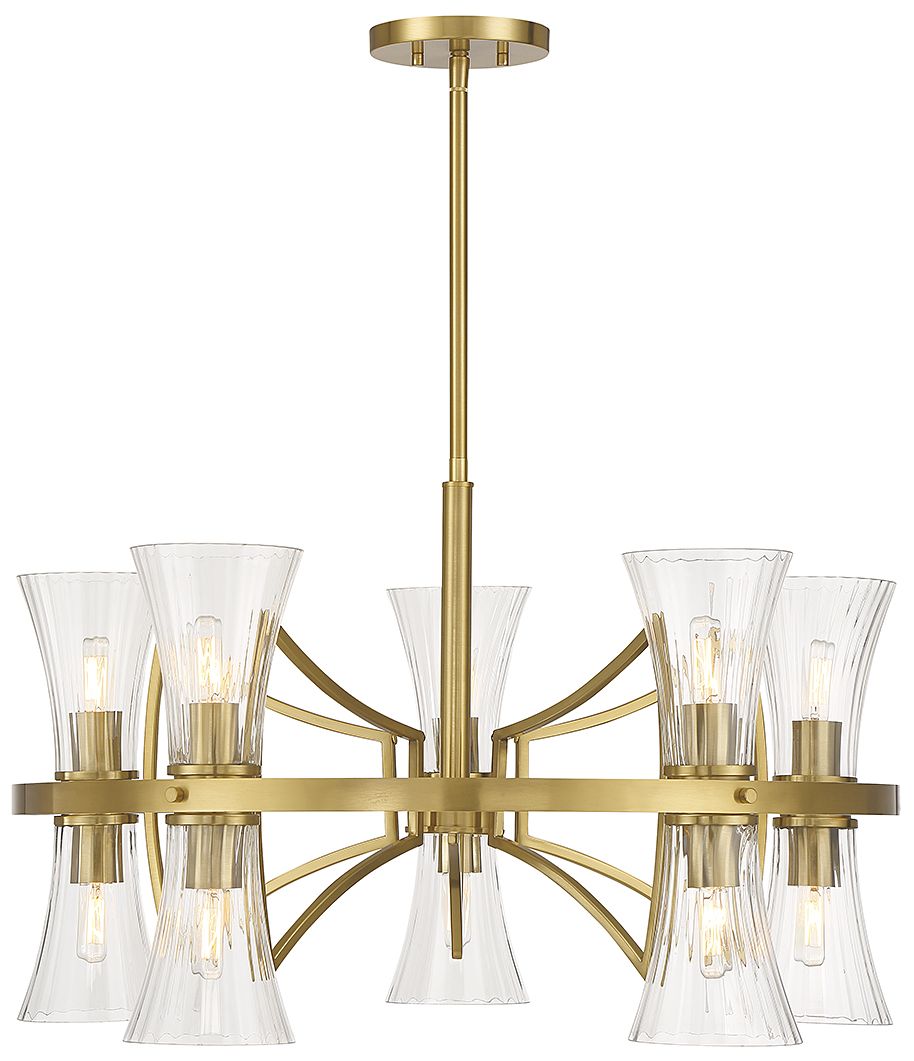 Bennington 10-Light Chandelier in Warm Brass