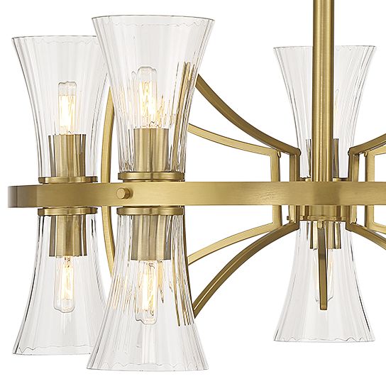 Image 2 Bennington 10-Light Chandelier in Warm Brass more views