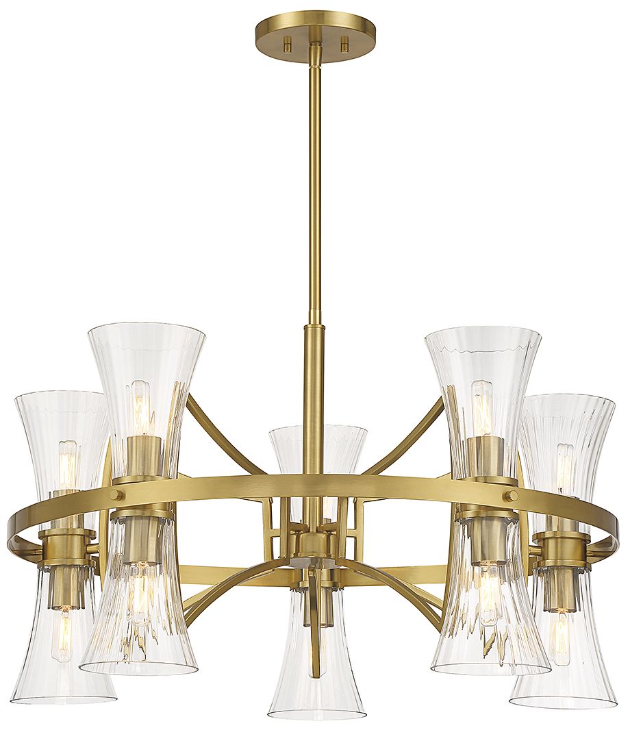 Image 3 Bennington 10-Light Chandelier in Warm Brass more views