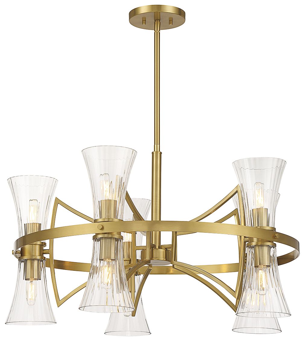 Image 4 Bennington 10-Light Chandelier in Warm Brass more views