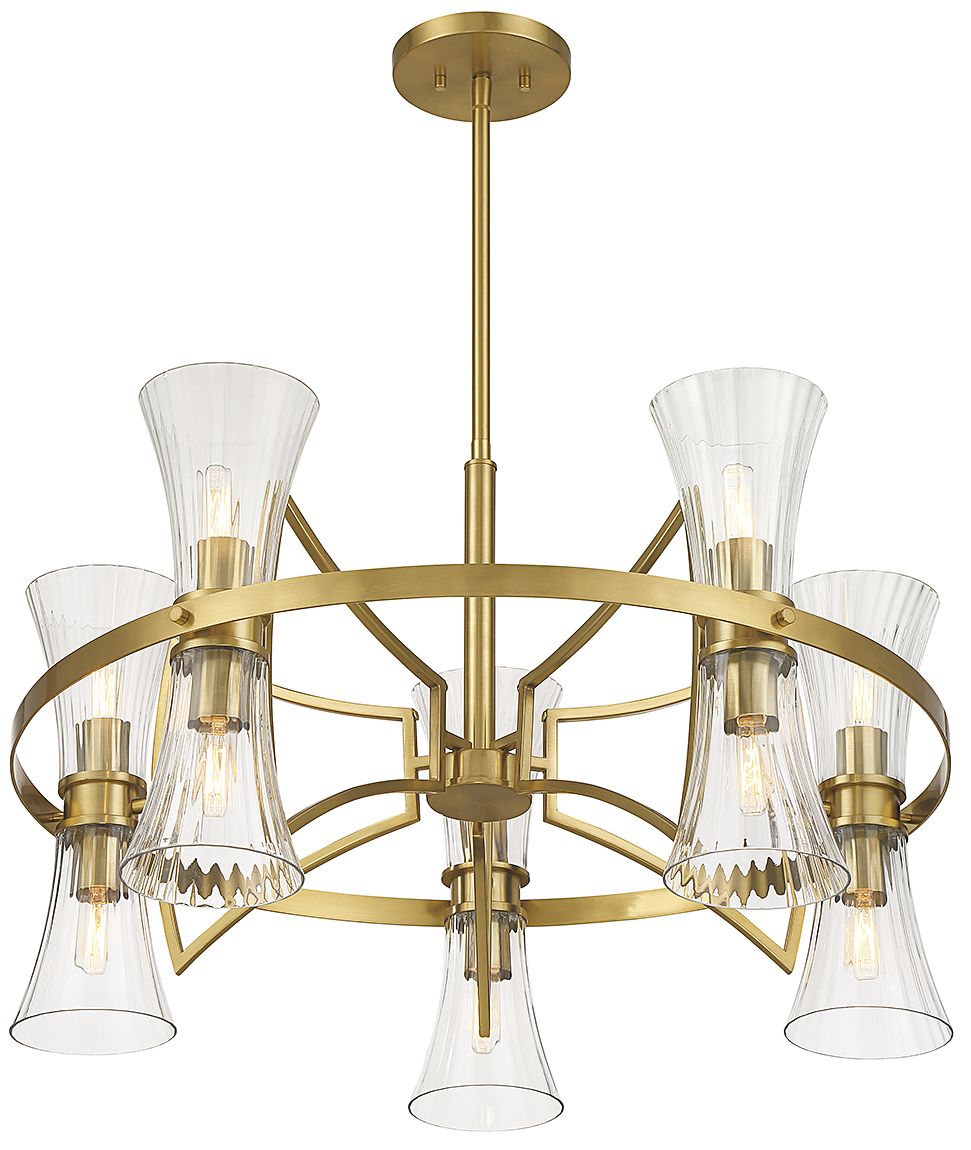 Image 5 Bennington 10-Light Chandelier in Warm Brass more views