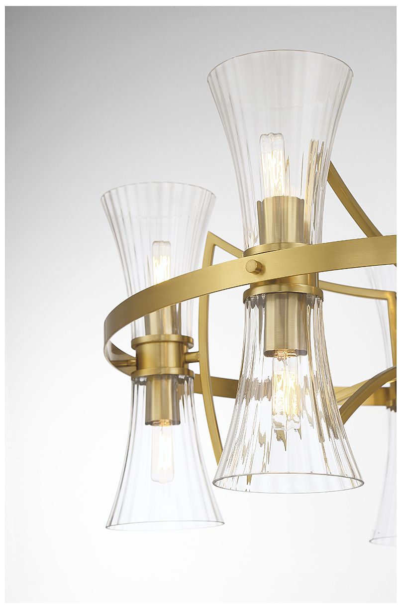Image 6 Bennington 10-Light Chandelier in Warm Brass more views