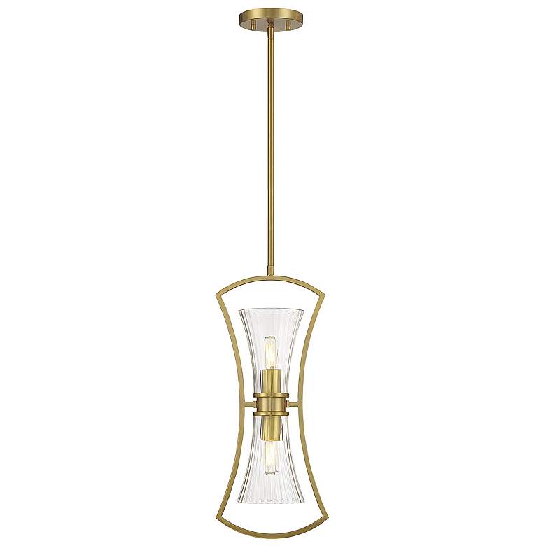 Image 1 Bennington 2-Light Pendant in Warm Brass