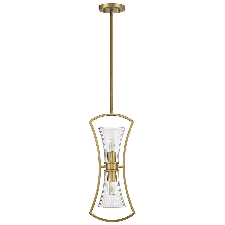 Image 2 Bennington 2-Light Pendant in Warm Brass more views