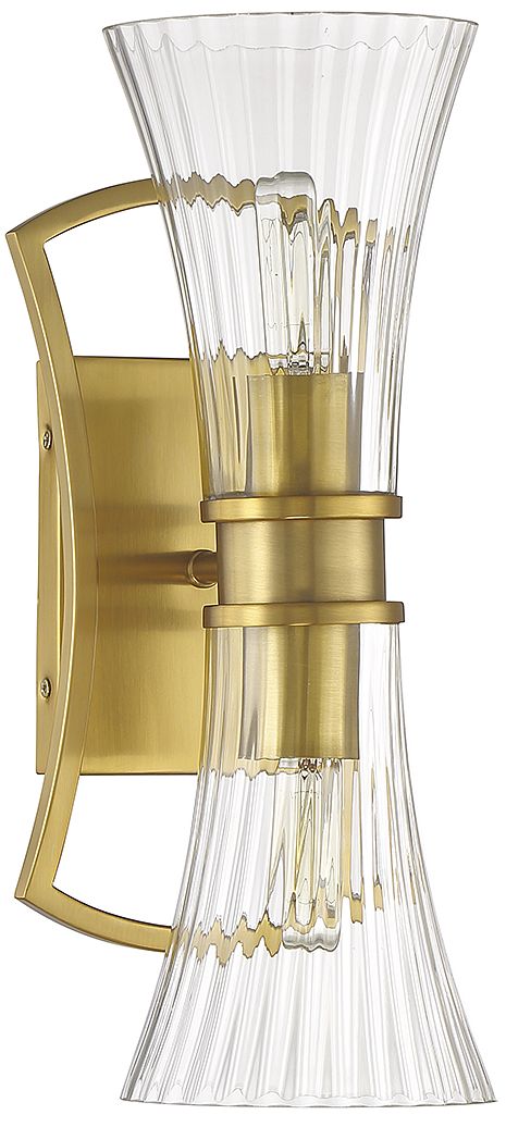 Image 2 Bennington 2-Light Wall Sconce in Warm Brass more views