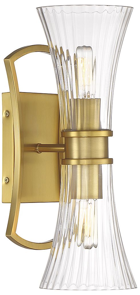 Image 4 Bennington 2-Light Wall Sconce in Warm Brass more views