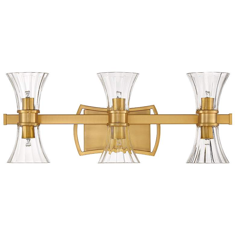 Image 2 Bennington 24" Wide Warm Brass 6-Light LED Vanity Bath Light more views
