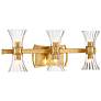3_Bennington 24" Wide Warm Brass 6-Light LED Vanity Bath Light more views