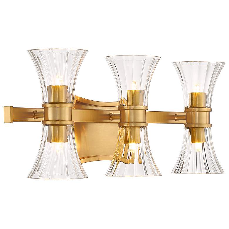 Image 4 Bennington 24" Wide Warm Brass 6-Light LED Vanity Bath Light more views