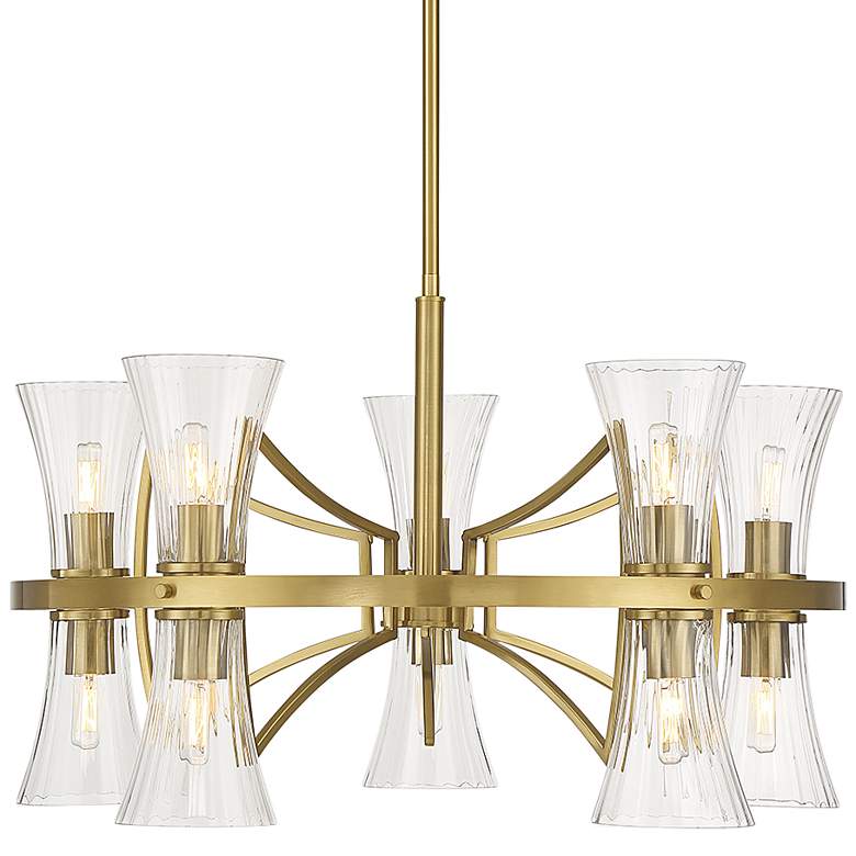 Image 1 Bennington 30 1/2" Wide Warm Brass 10-Light Chandelier