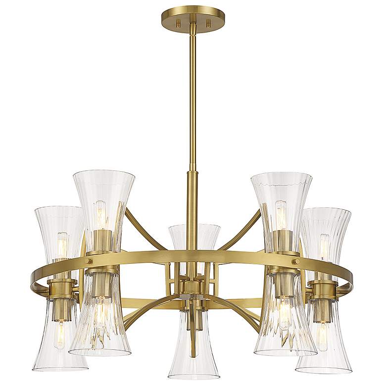 Image 3 Bennington 30 1/2" Wide Warm Brass 10-Light Chandelier more views