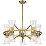 3_Bennington 30 1/2" Wide Warm Brass 10-Light Chandelier more views