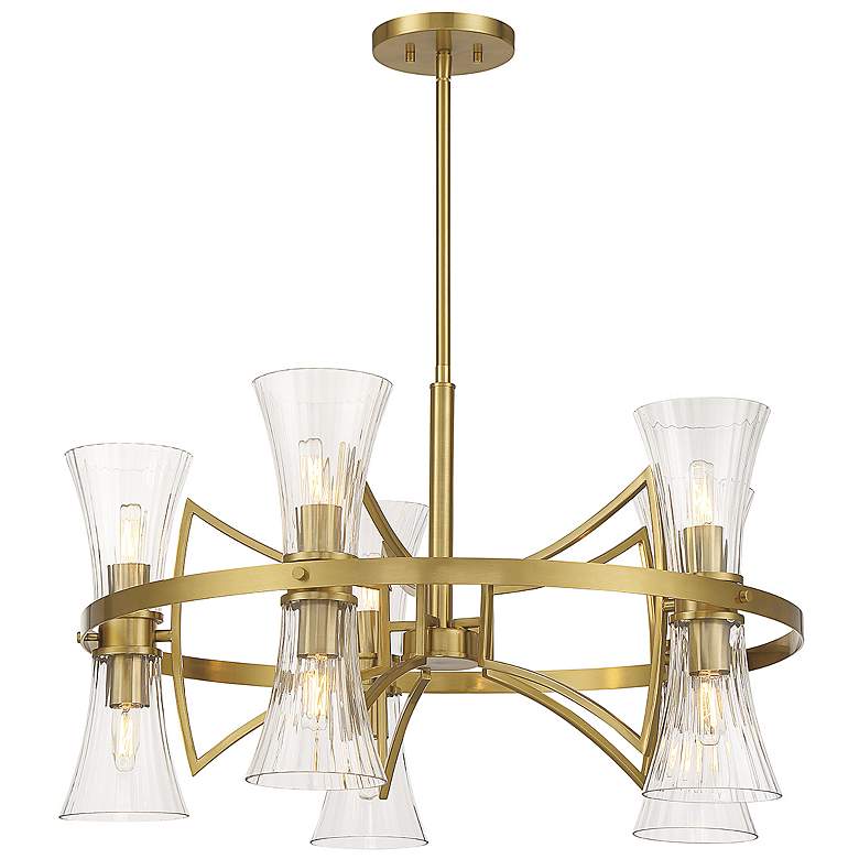 Image 4 Bennington 30 1/2" Wide Warm Brass 10-Light Chandelier more views