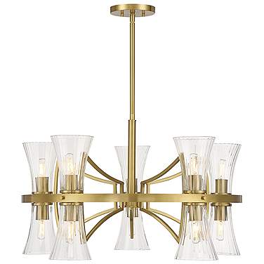 Bennington 30 1/2" Wide Warm Brass 10-Light Chandelier