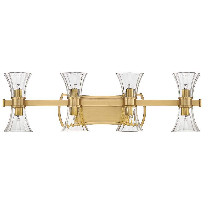 Image 3 Bennington 32 inch Wide Warm Brass 8-Light LED Vanity Bath Light more views