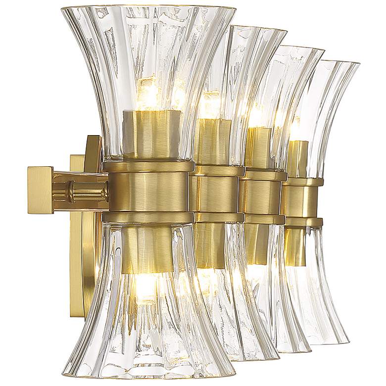 Image 6 Bennington 32 inch Wide Warm Brass 8-Light LED Vanity Bath Light more views