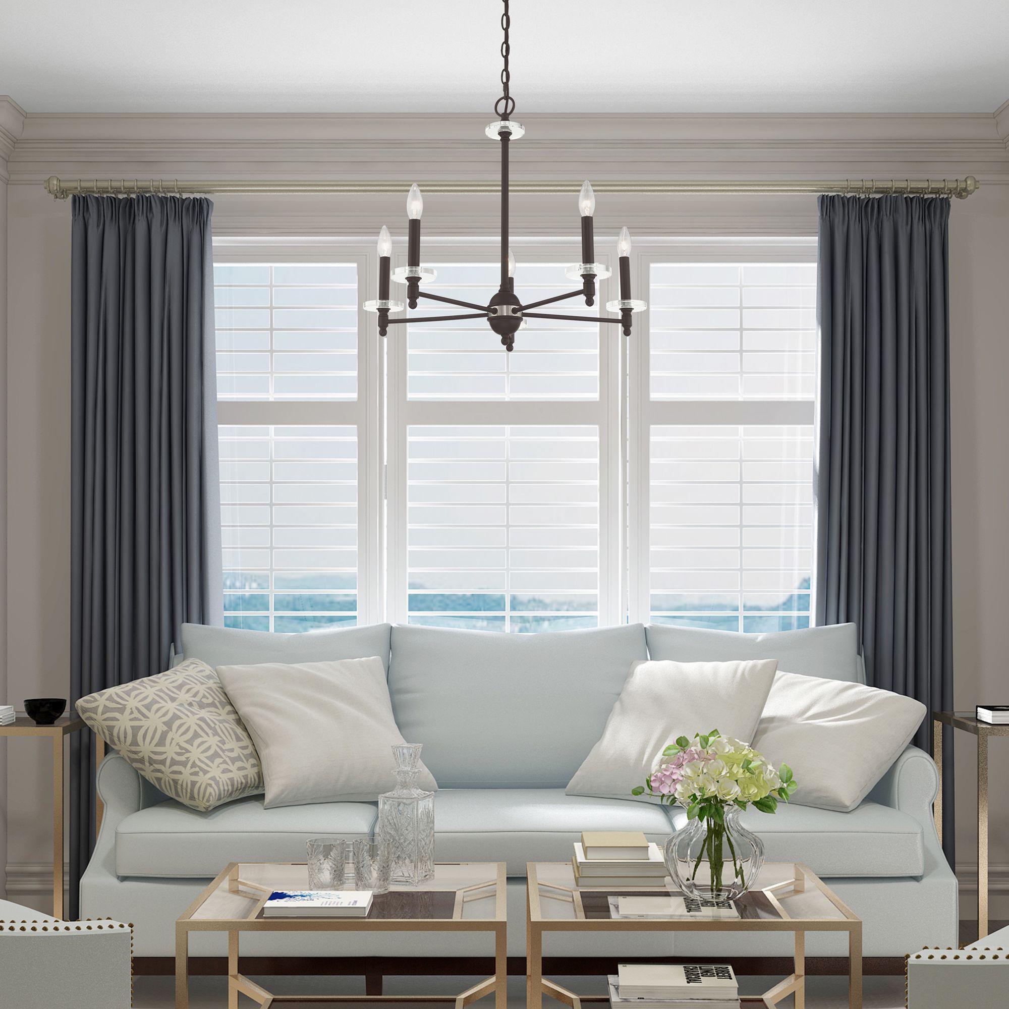 Bennington 5 Light Bronze Chandelier