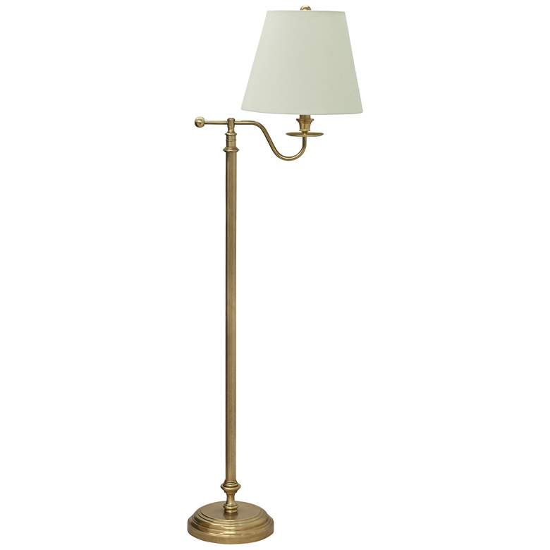 Image 1 Bennington 58 inch HIgh Bridge-Arm Olde Brass Floor Lamp