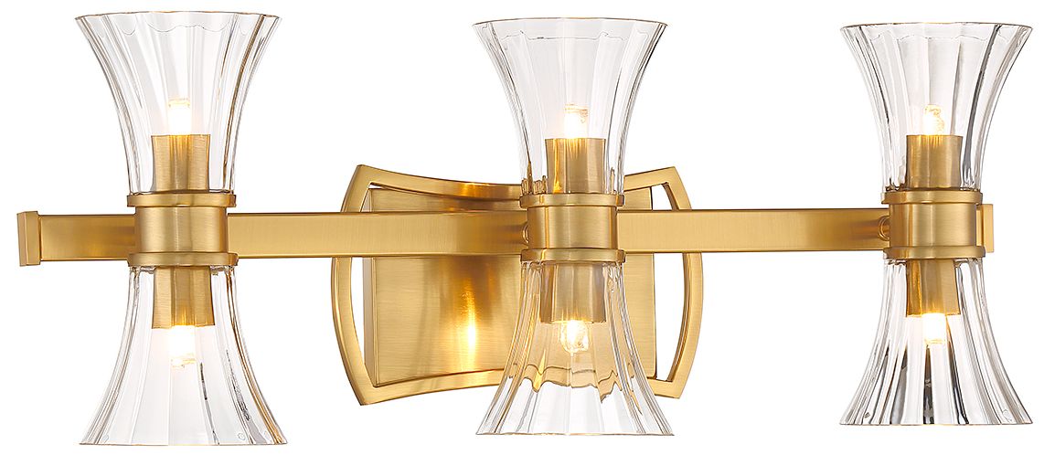 Image 3 Bennington 6-Light LED Bathroom Vanity Light in Warm Brass more views