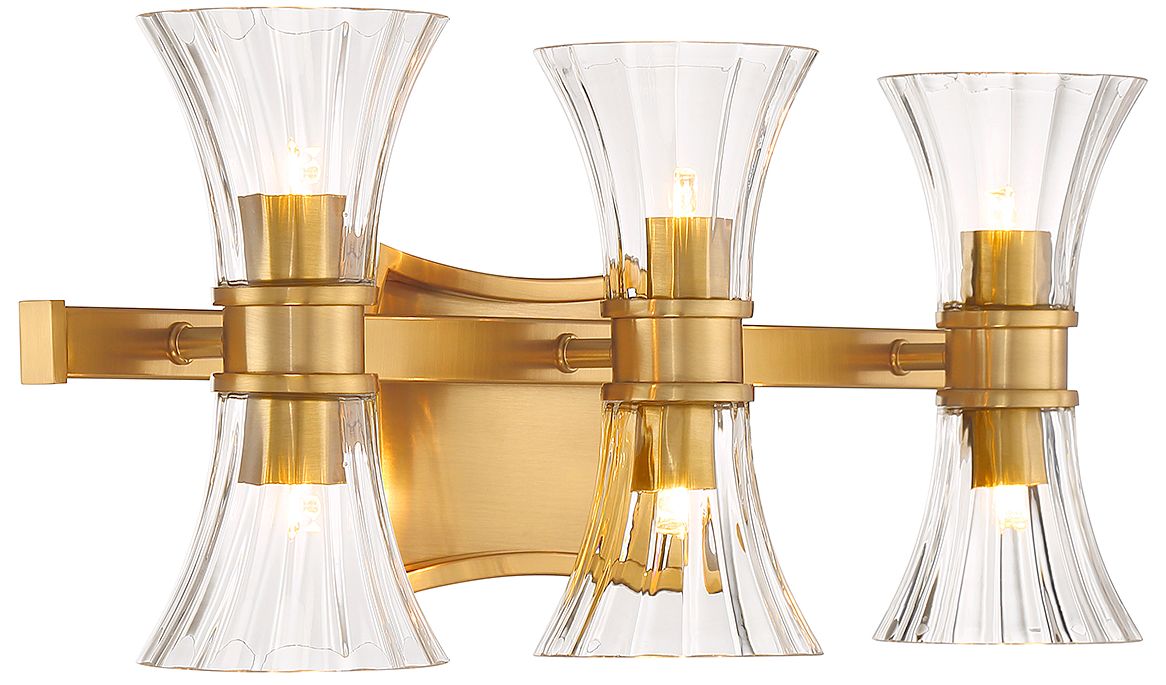 Image 4 Bennington 6-Light LED Bathroom Vanity Light in Warm Brass more views