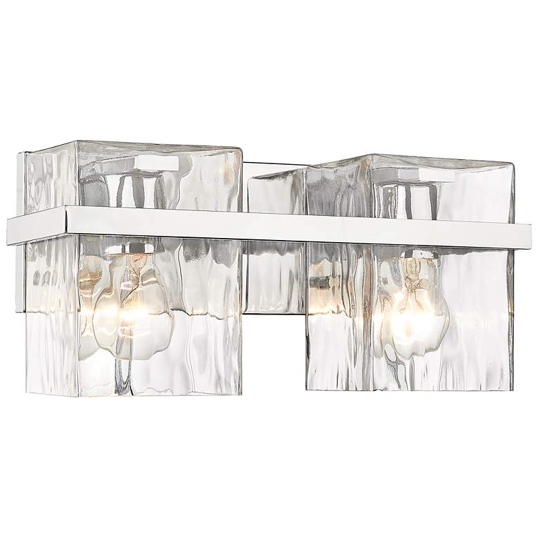 Image 1 Bennington 7" High Chrome Steel 2-Light Wall Sconce