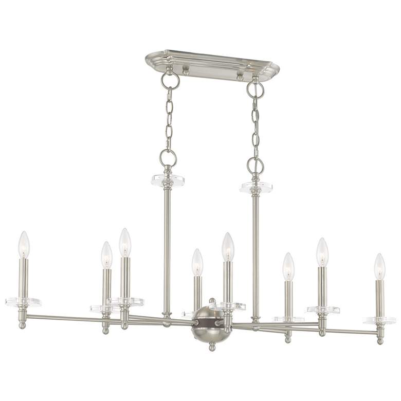 Image 1 Bennington 8 Light Brushed Nickel Linear Chandelier