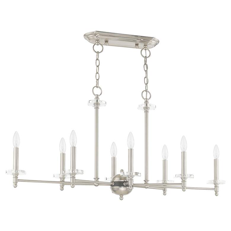 Image 2 Bennington 8 Light Brushed Nickel Linear Chandelier more views