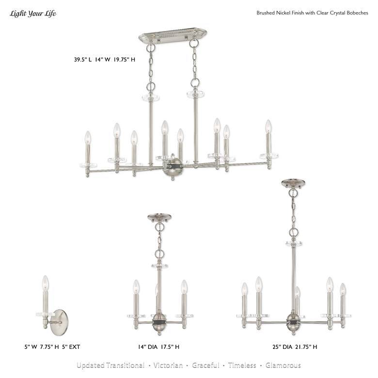 Image 3 Bennington 8 Light Brushed Nickel Linear Chandelier more views