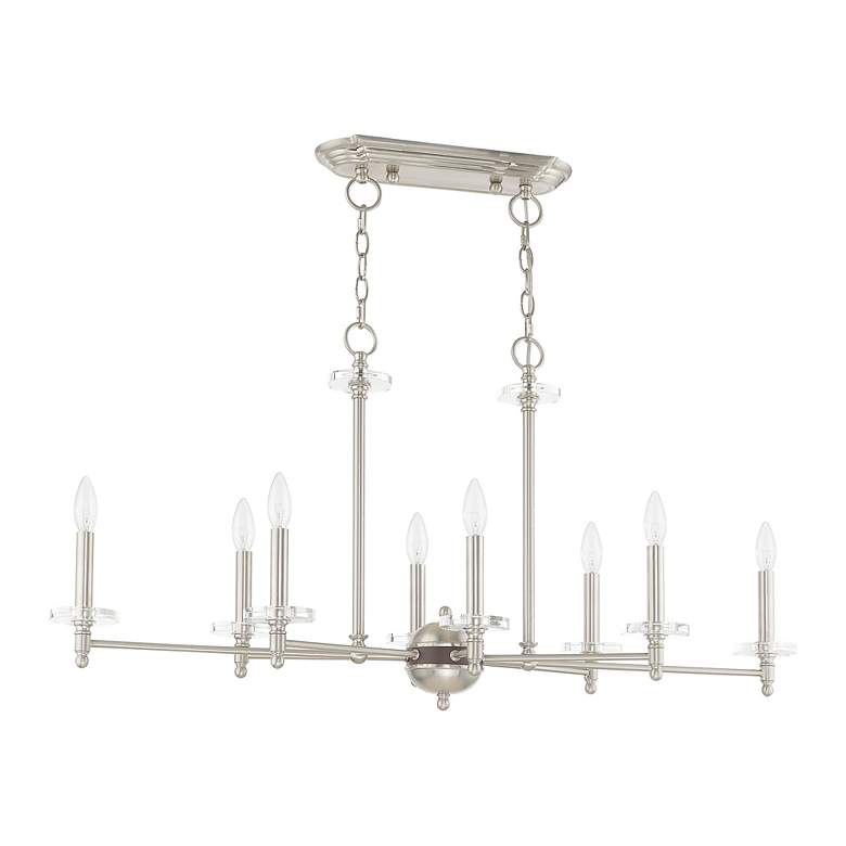 Image 4 Bennington 8 Light Brushed Nickel Linear Chandelier more views