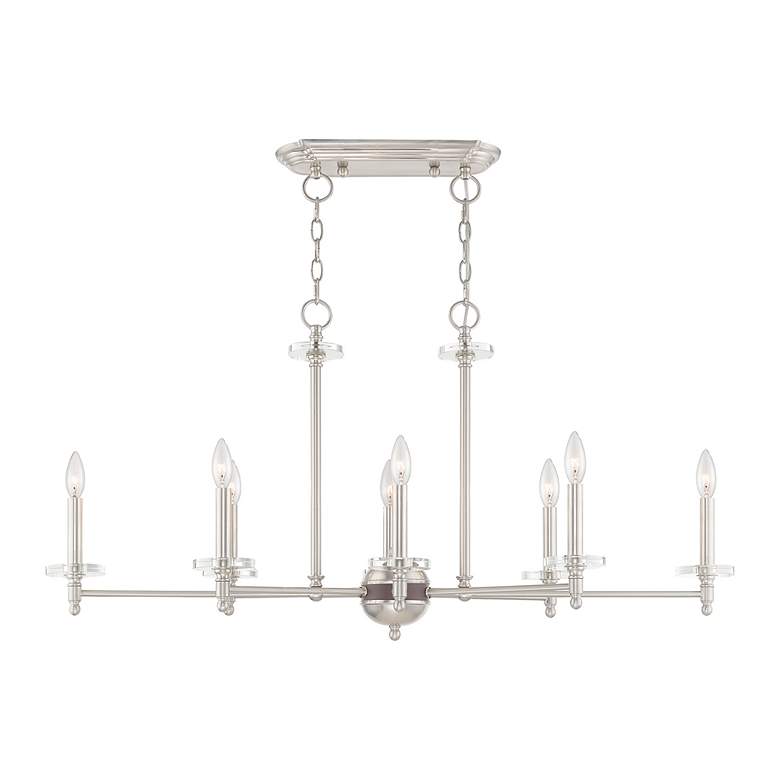 Image 5 Bennington 8 Light Brushed Nickel Linear Chandelier more views