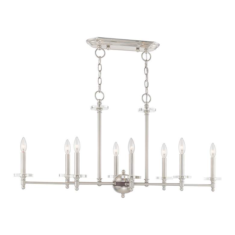 Image 6 Bennington 8 Light Brushed Nickel Linear Chandelier more views