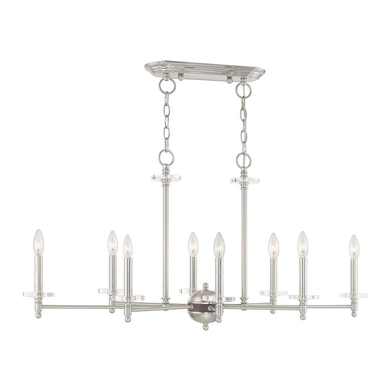 Image 7 Bennington 8 Light Brushed Nickel Linear Chandelier more views