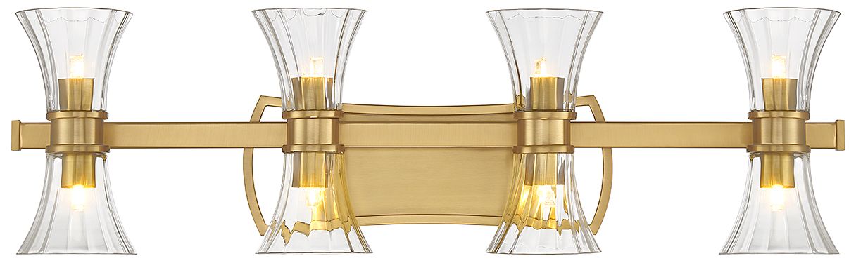 Bennington 8-Light LED Bathroom Vanity Light in Warm Brass