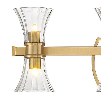 Image 2 Bennington 8-Light LED Bathroom Vanity Light in Warm Brass more views