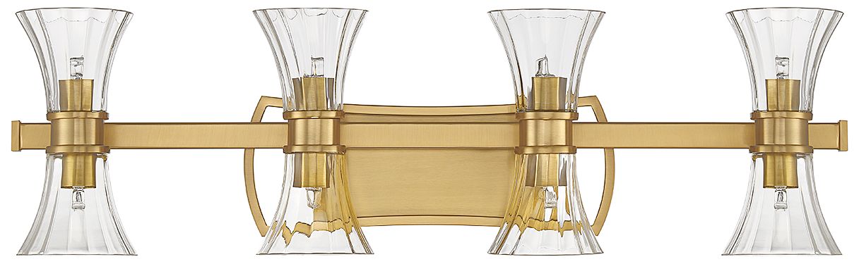 Image 3 Bennington 8-Light LED Bathroom Vanity Light in Warm Brass more views