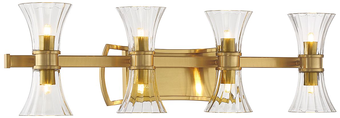 Image 4 Bennington 8-Light LED Bathroom Vanity Light in Warm Brass more views